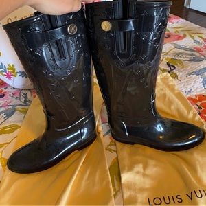 Louis Vuitton rain boots.